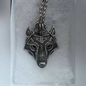 Gothic Wolf Head Necklace